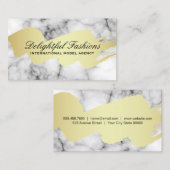 Goudborsgeborsteld lux marmer visitekaartje (Voorkant / Achterkant)