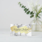 Goudborsgeborsteld lux marmer visitekaartje (Staand voorkant)