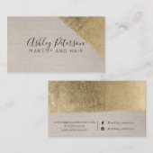 Goudborstellijnenhaar, make-up typografie visitekaartje (Voorkant / Achterkant)