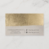 Goudborstellijnenhaar, make-up typografie visitekaartje (Achterkant)