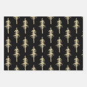 Goudbos met rode bomen op vast zwart inpakpapier vel (Voorkant 2)