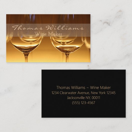 Goudbril van het script van Classy Visitekaartje (Voorkant / Achterkant)