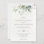 Goudbruiloft met eucalyptusbladgoud in Castro Kaart (Voorkant)