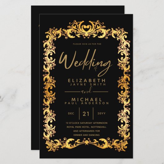 goudbruin met lage wonden uitnodigen A9 (Voorkant / Achterkant)