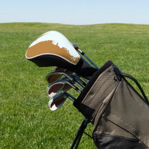Goudbruin met witte spetters golfheadcover