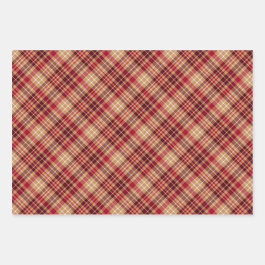 goudbruin rood diagonaal - donkerrood inpakpapier vel (Voorkant 2)