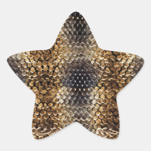 Goudbruin Zwart Ivoor Slangenhuid Ster Sticker