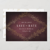 Goudbruine botanisch met uitzondering van de datum save the date (Voorkant / Achterkant)