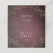 Goudbruine botanische elegante bruiloft (Buitenkant ongevouwen)