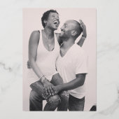 Goudbruine bruine bruiloft folie uitnodiging (Achterkant)