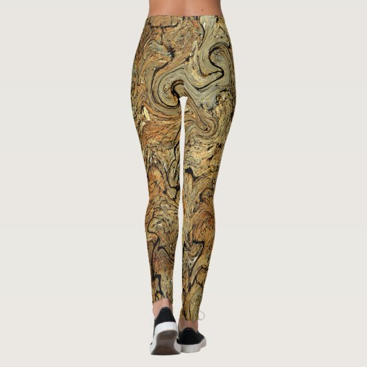 "Goudbruine" gouden en bruine Leggings (Achterkant)