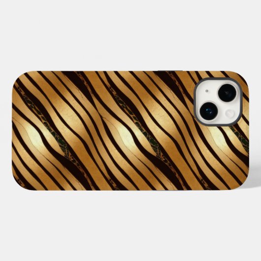 Goudbruine luipaard print strepen Case-Mate iPhone case (Achterkant (horizontaal))