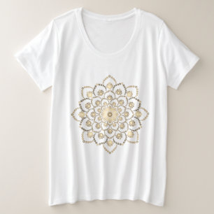 Goudbruine Mandala Grote Maat T-shirt