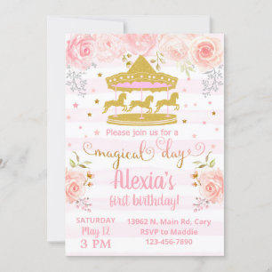 Goudcarrousel is een feestelijke uitnodiging. kaart