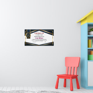 Goudcertificaat voor aangepaste waardering poster