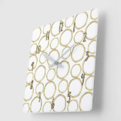 Goudcirkels en witte, moderne afbeelding vierkante klok (Hoek)