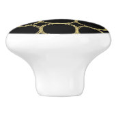 Goudcirkels en zwart-witmodel keramische knop (Zijkant)