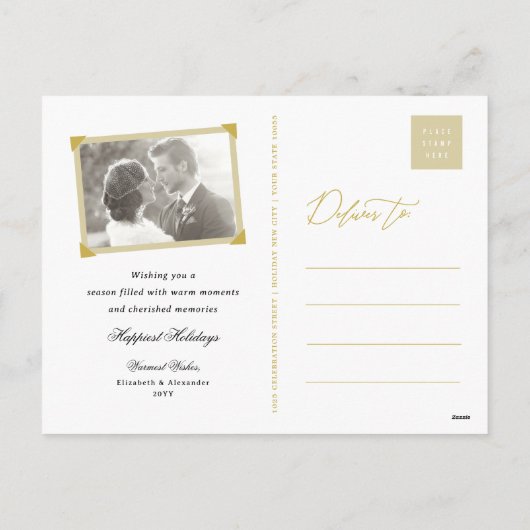 gouddeklaag als positief Prettige feestdagen (Achterkant)