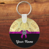 Gouddemker en zwart gepersonaliseerd sleutelhanger (Voorkant)