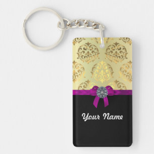 Gouddemker en zwart gepersonaliseerd sleutelhanger