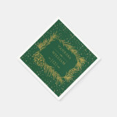 Gouddennenappels, groene kerstbruiloft servet (Hoek)