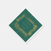 Gouddennenappels met kerstaebruine bruiloft servet (Hoek)