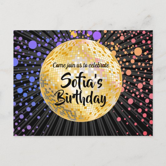 gouddisco Briefkaart-uitnodiging Uitnodiging Briefkaart (Voorkant)