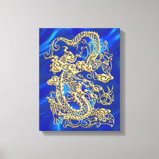 Gouddraak in reliëf canvas afdruk (Voorkant)