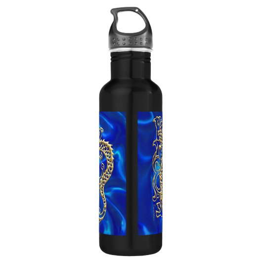 Gouddraak in reliëf waterfles  (Achterkant)