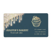 Gouddruppels Homemade cupcakes en behandelde verpa Etiket (Voorkant)