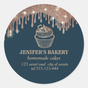 Gouddruppels voor roos Homemade cupcakes en snoepj Ronde Sticker