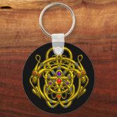 GOUDE CELTISCHE KENNIS MET TWEE TEKENS SLEUTELHANGER (Voorkant)