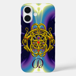 GOUDE CELTISCHE KENNIS MET TWEEDRAGONS MONOGRAM iPhone 16 HOESJE