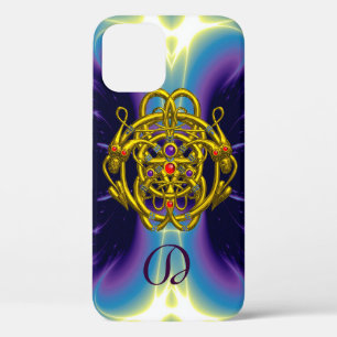 GOUDE CELTISCHE KENNIS MET TWEEDRAGONS MONOGRAM iPhone 12 HOESJE