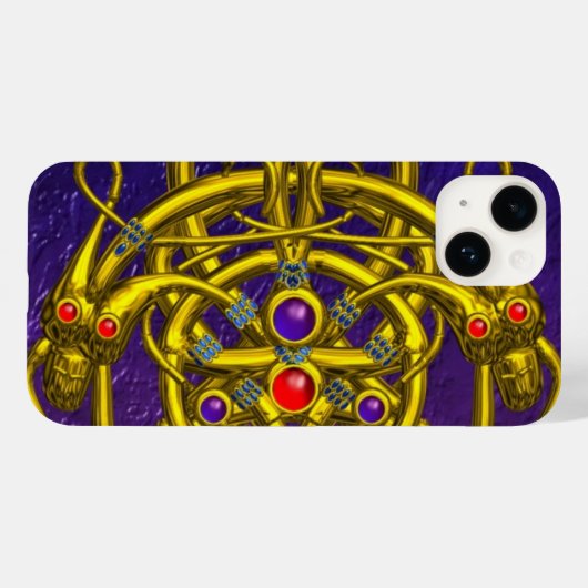 GOUDE CELTISCHE KENNIS, TWINKNOPEN, GEMSTONES Paar Case-Mate iPhone Case (Achterkant (horizontaal))