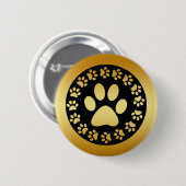 GOUDE EN ZWARTE PIJNDRUKKEN RONDE BUTTON 5,7 CM (Voorkant /achterkant)