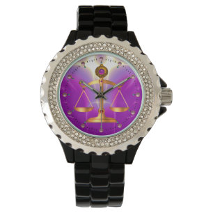 GOUDE SCHALEN VAN HET RECHT MET GEM STONES, rechts Horloge