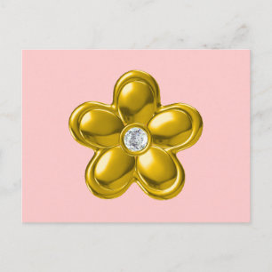 GOUDE STROOM MET DIAMOND BRIEFKAART