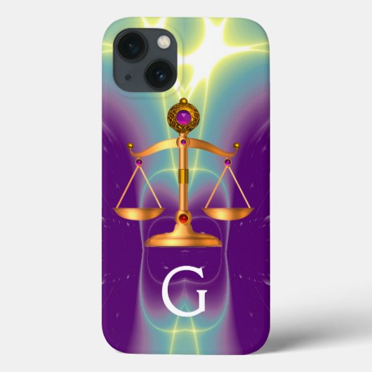 GOUDE WETGEVING MET GEM STONES MONOGRAM Case-Mate iPhone CASE (Achterkant)