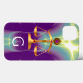 GOUDE WETGEVING MET GEM STONES MONOGRAM Case-Mate iPhone CASE (Achterkant (horizontaal))