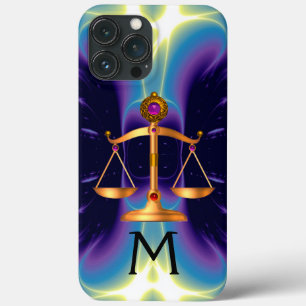GOUDE WETGEVING MET GEM STONES MONOGRAM iPhone 13 PRO MAX HOESJE