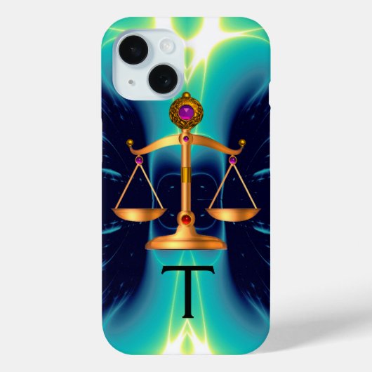 GOUDE WETGEVING MET GEM STONES MONOGRAM Case-Mate iPhone CASE (Achterkant)