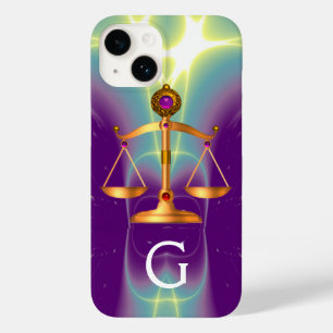 GOUDE WETGEVING MET GEM STONES MONOGRAM Case-Mate iPhone 14 HOESJE