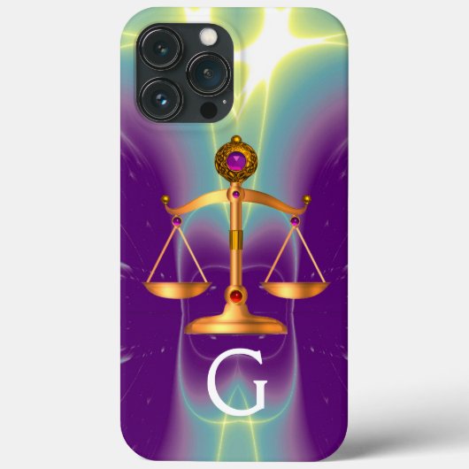 GOUDE WETGEVING MET GEM STONES MONOGRAM Case-Mate iPhone CASE (Achterkant)