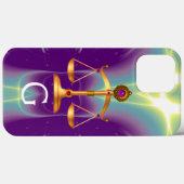 GOUDE WETGEVING MET GEM STONES MONOGRAM Case-Mate iPhone CASE (Achterkant (horizontaal))