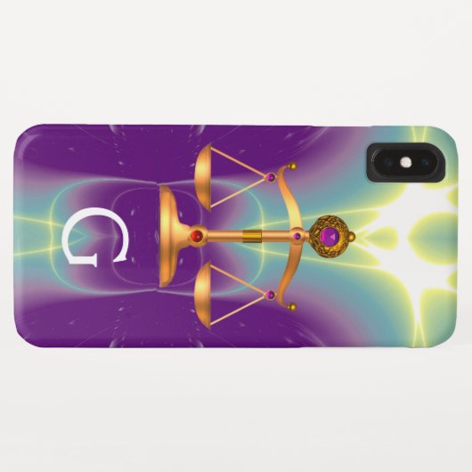 GOUDE WETGEVING MET GEM STONES MONOGRAM Case-Mate iPhone CASE (Achterkant (horizontaal))