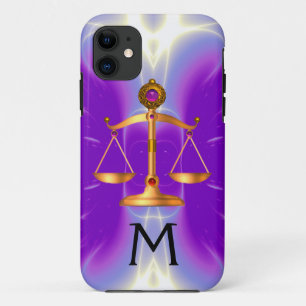 GOUDE WETGEVING MET GEM STONES MONOGRAM Pink iPhone 11 Hoesje