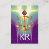 GOUDE WETGEVING MET GEM STONES MONOGRAM VISITEKAARTJE (Achterkant)