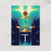 GOUDE WETGEVING MET GEM STONES MONOGRAM VISITEKAARTJE (Achterkant)