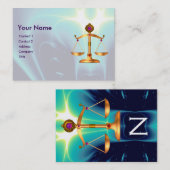 GOUDE WETGEVING MET GEM STONES MONOGRAM VISITEKAARTJE (Voorkant / Achterkant)